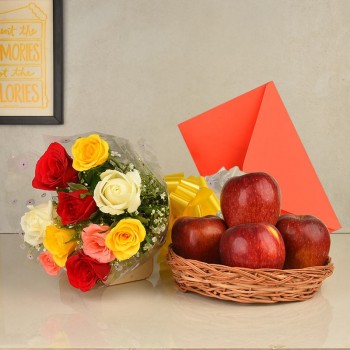Mix Roses & Apple With Card
